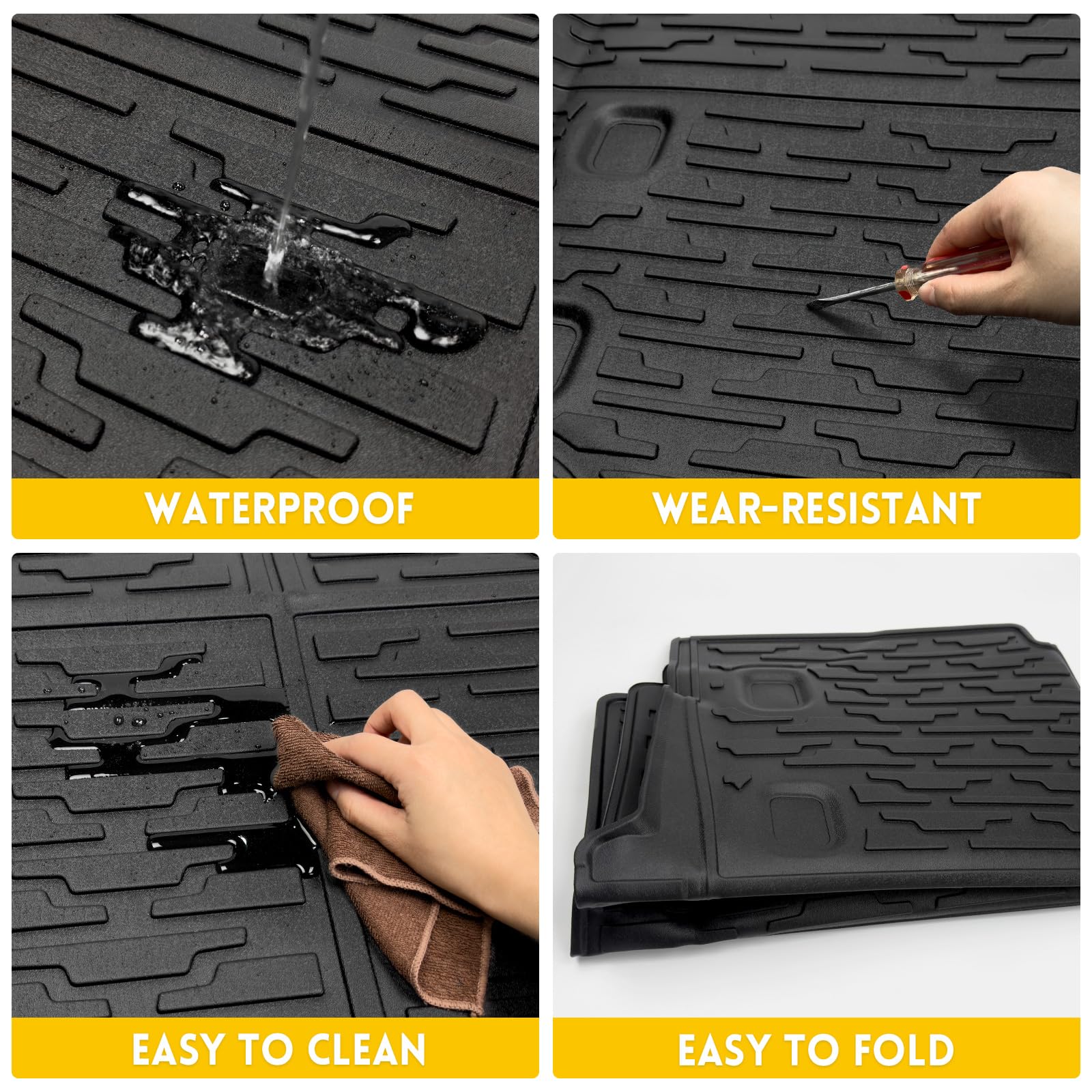 Cargo Mats for 2018-2025 Jeep Wrangler JL Unlimited 4X4 Trunk Mat with Backrest Liner, All Weather TPE Protector Rear Back Seat Mats for 18-25 Wrangler JL 4X4 4 Door Accessories