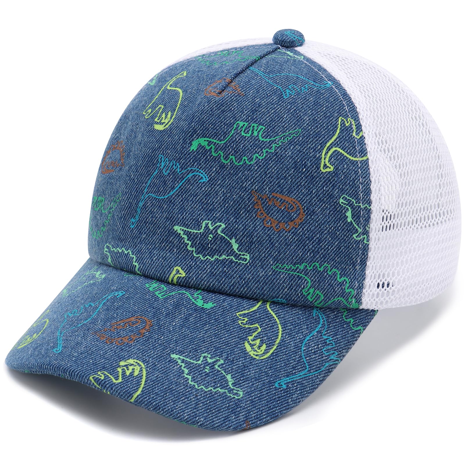 Duoyeree Toddler Baseball Cap Baby Cap Sun hat Print Dinosaur Pattern and Solid Color hat Kids boy Girl Age 0-8t