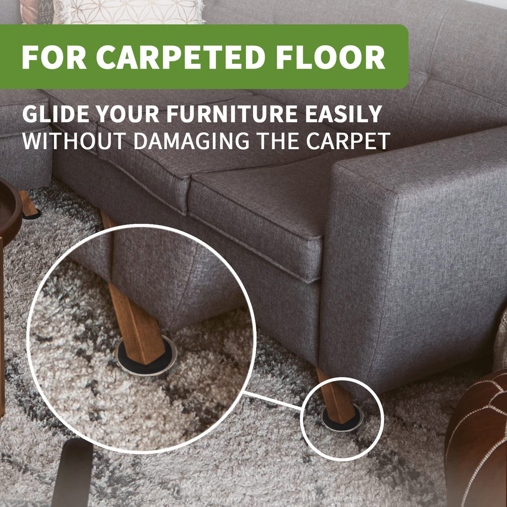 Furniture Sliders for Carpet 4 PCS - 9 1/2 inch Furniture Moving Slider Chair Legs Floors Protectors– Move Your Furniture Easy & Safely (for Carpet)