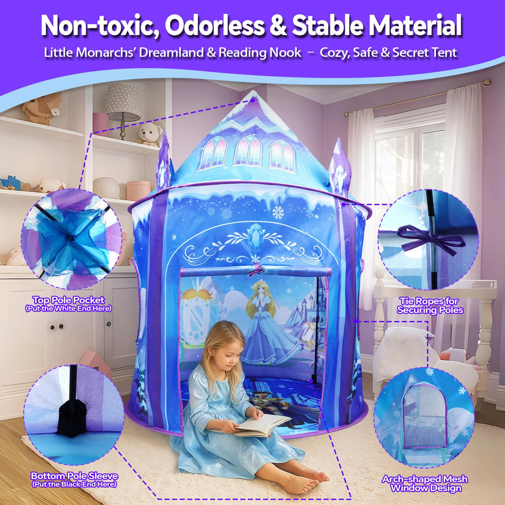 WillingHeart Play Tent for Kids Pretend Playhouse Indoor Outdoor Games Party Children Pop Up Foldable Tent Birthday Toy for Boys Girls Toddler Baby Playroom Gift, Wild Dinosaur Themed