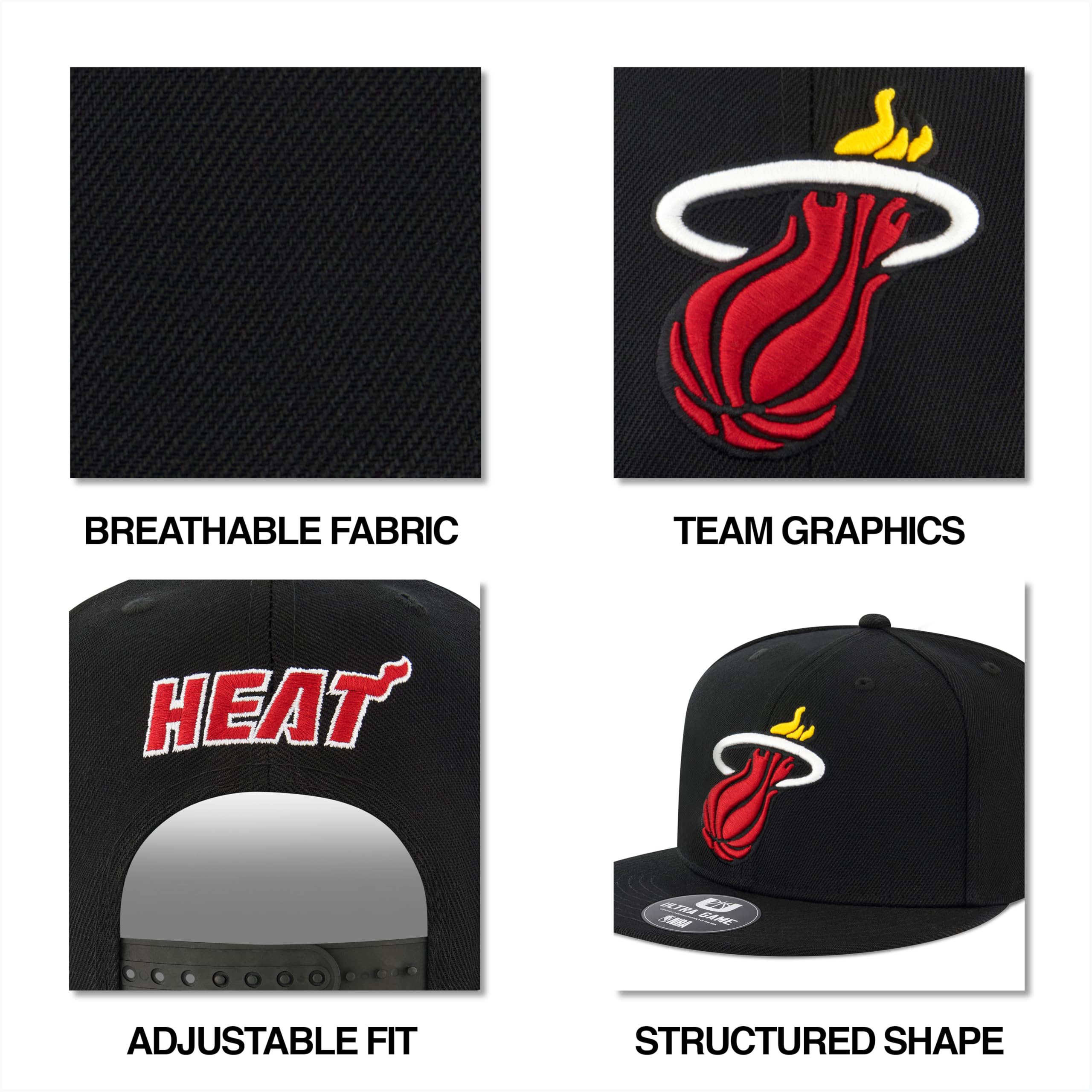Ultra Game Men’s NBA Official Twill Snap Back Ultimate Baseball Cap Hat