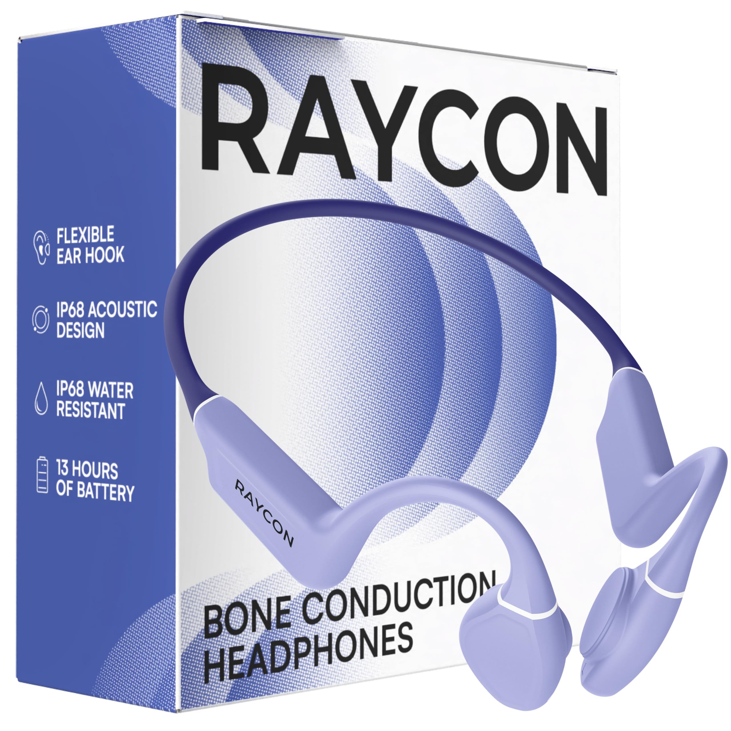 Raycon Bone Conduction Headphones Bluetooth - Open Ear Running Headphones, Sweat & Water-Resistant Earbuds with Mic for Sports & Workouts, 13hr Playtime (Blue)