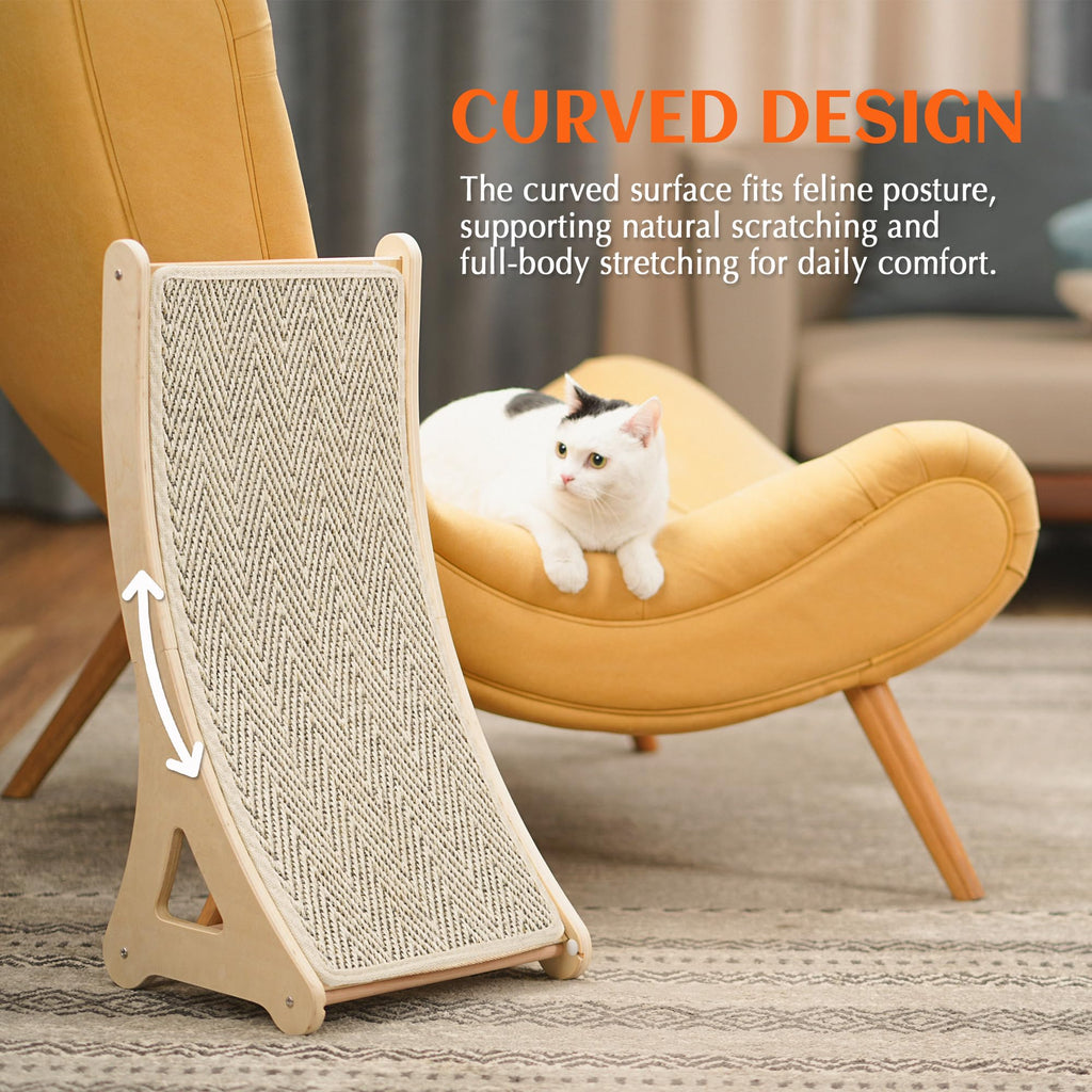 PETKARAY Couch Corner Cat Scratcher, 28.5" Sisal Scratching Post for Cats | Corner Wall Scratch Pad for Furniture Protection, Large Vertical Cat Scratching Post with Plush Base