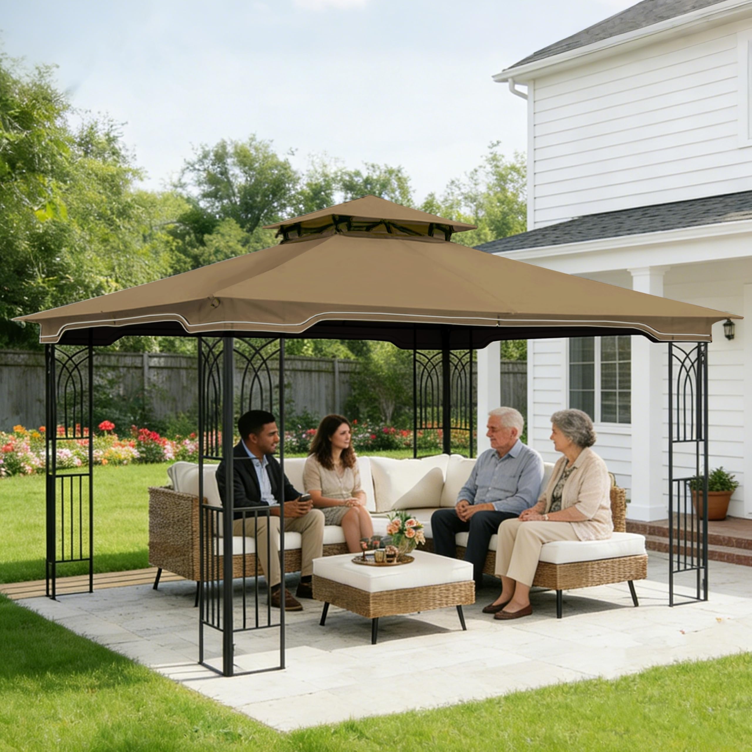 SCOCANOPY Replacement Gazebo Canopy Compatible with 10 x 12 Regency II Patio Gazebo Model L-GZ798PST,A101004104,A101004105,(Forest Green)