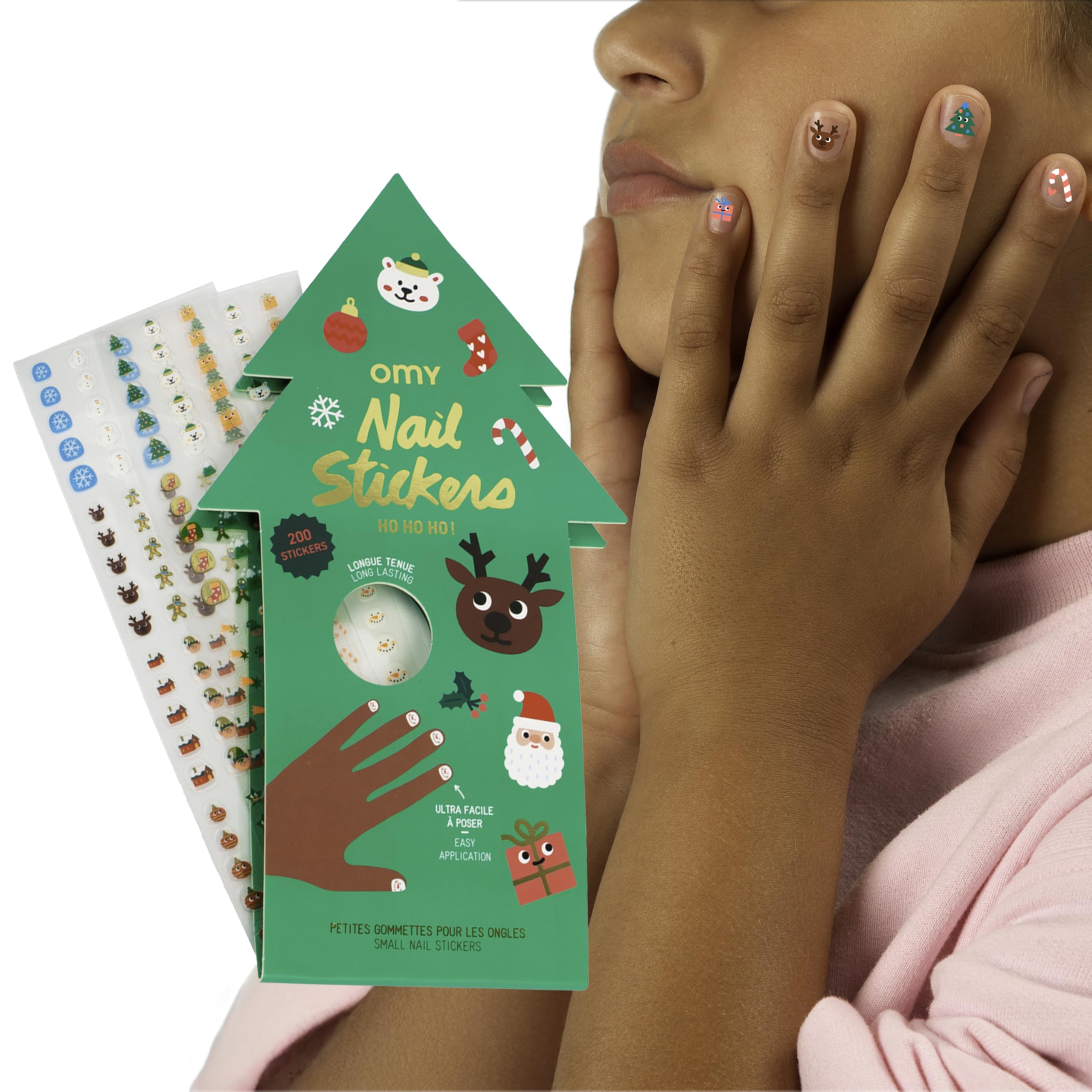 Omy Friends & Animals Nail Stickers for Kids - 200 Stickers, Waterproof, Durable, Fun, Creative Designs | Strong Enough to Last Through Hand Washing - Easy to Apply, Safe, Non-Toxic | Age 3 and Up