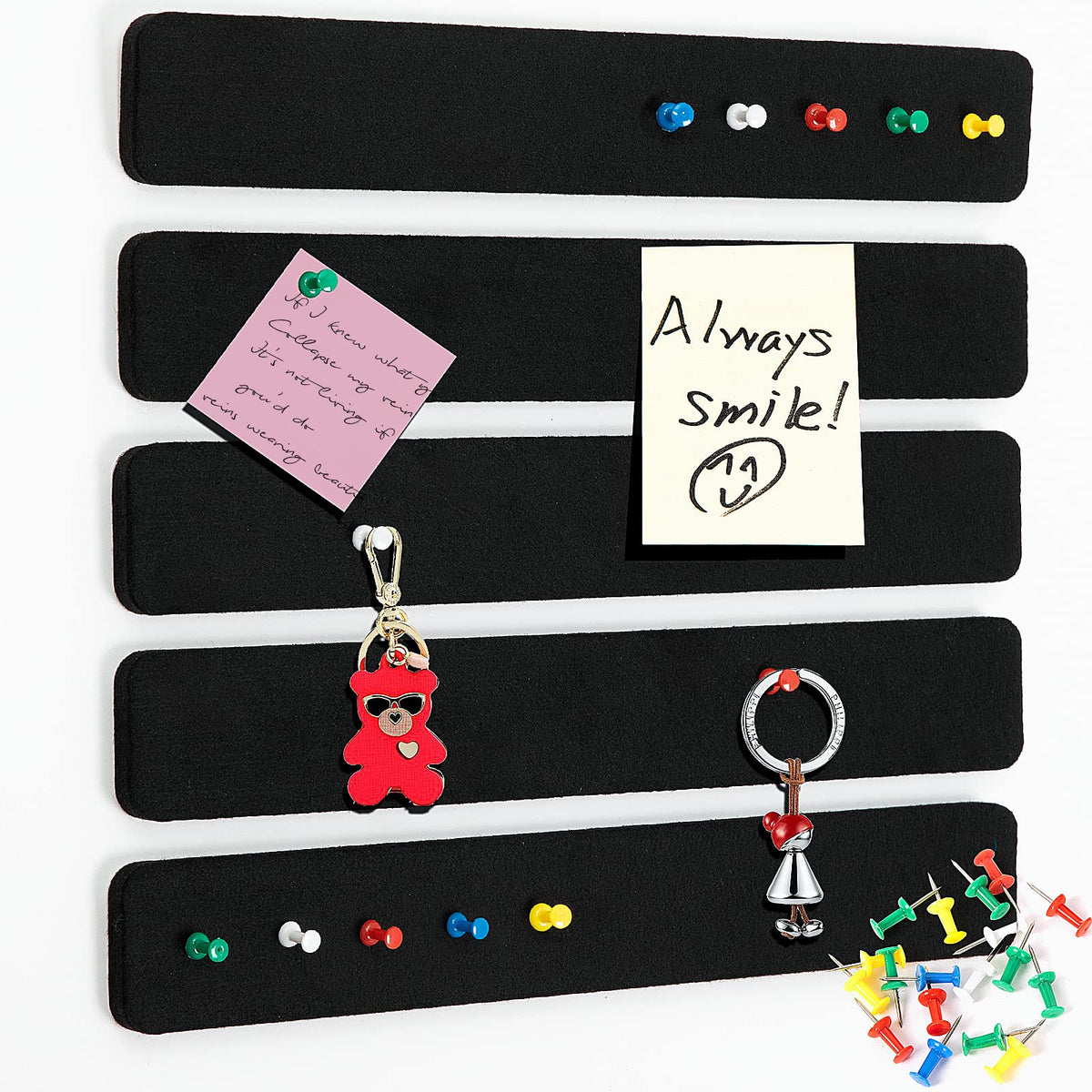 Felt Bulletin Board, 15.7''X 11.8'' corkboard Pin Board for Bedrooms Offices Home Wall Decoration, Self Adhesive Cork Board with 35 Push Pins for Paste Notes, Photos, Schedules (2 Pack)