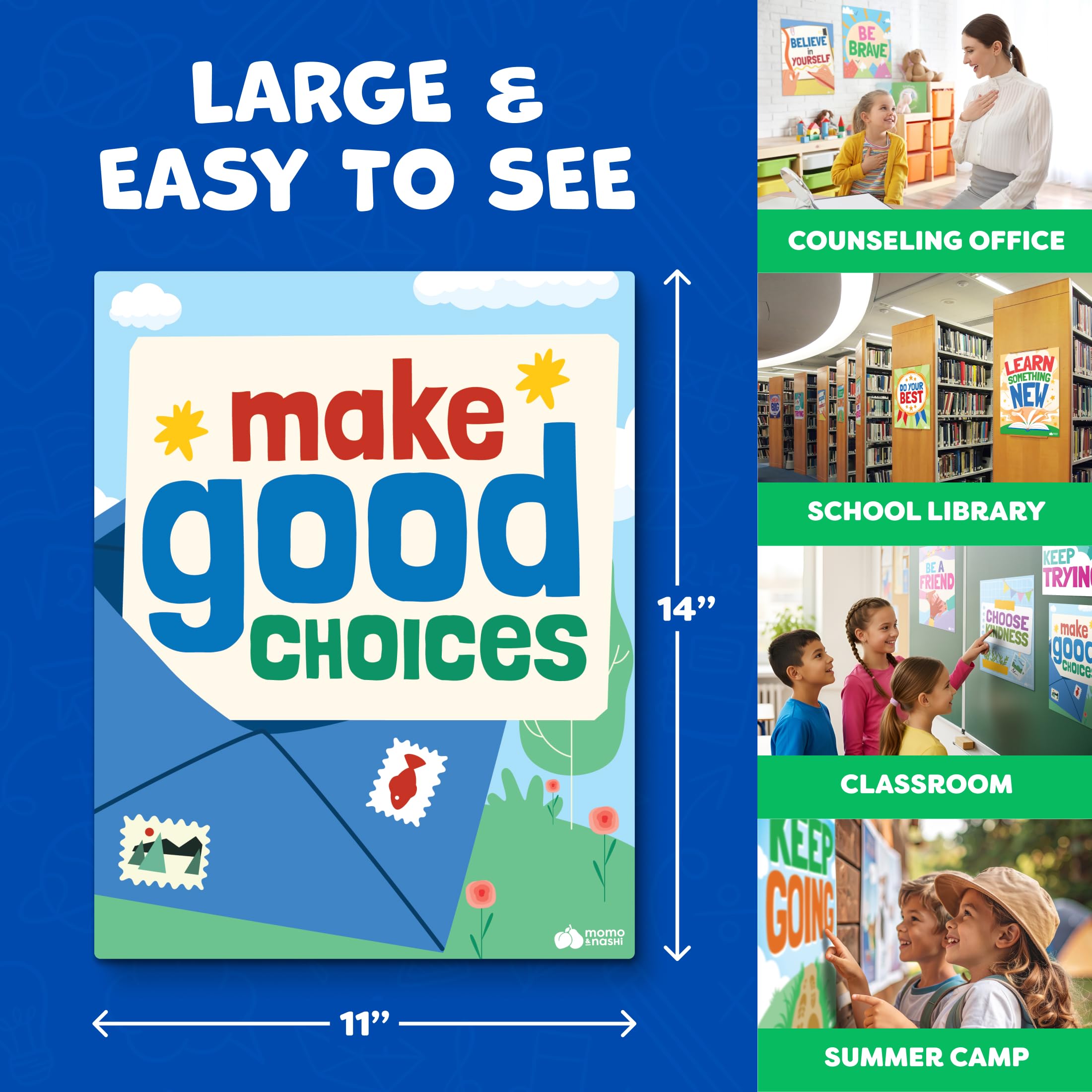 Multiplication Chart Poster & Math Posters for Elementary School - 13pc Learning Posters for Kids Ages 3-5 6-10 - 16”x11” Multiplication Table Poster, Math Classroom Decor Must Haves - Back to School