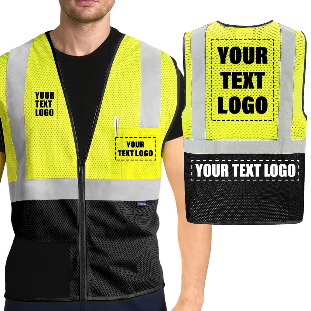 AYKRM 2 Pocket Mesh High Visibility Reflective Safety Vest for men & Women ANSI/ISEA 107 Standards