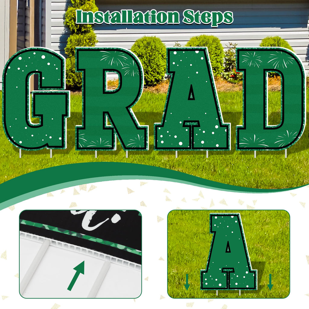 HOVACY 20 PCS Black Gold Graduation Yard Signs Class of 2026 | Black Gold 20 PCS, 40 Stakes, 11.57 x 16.14 in, Corrugated Plastic, Waterproof, Congrats Grad Sign, Graduation Sign