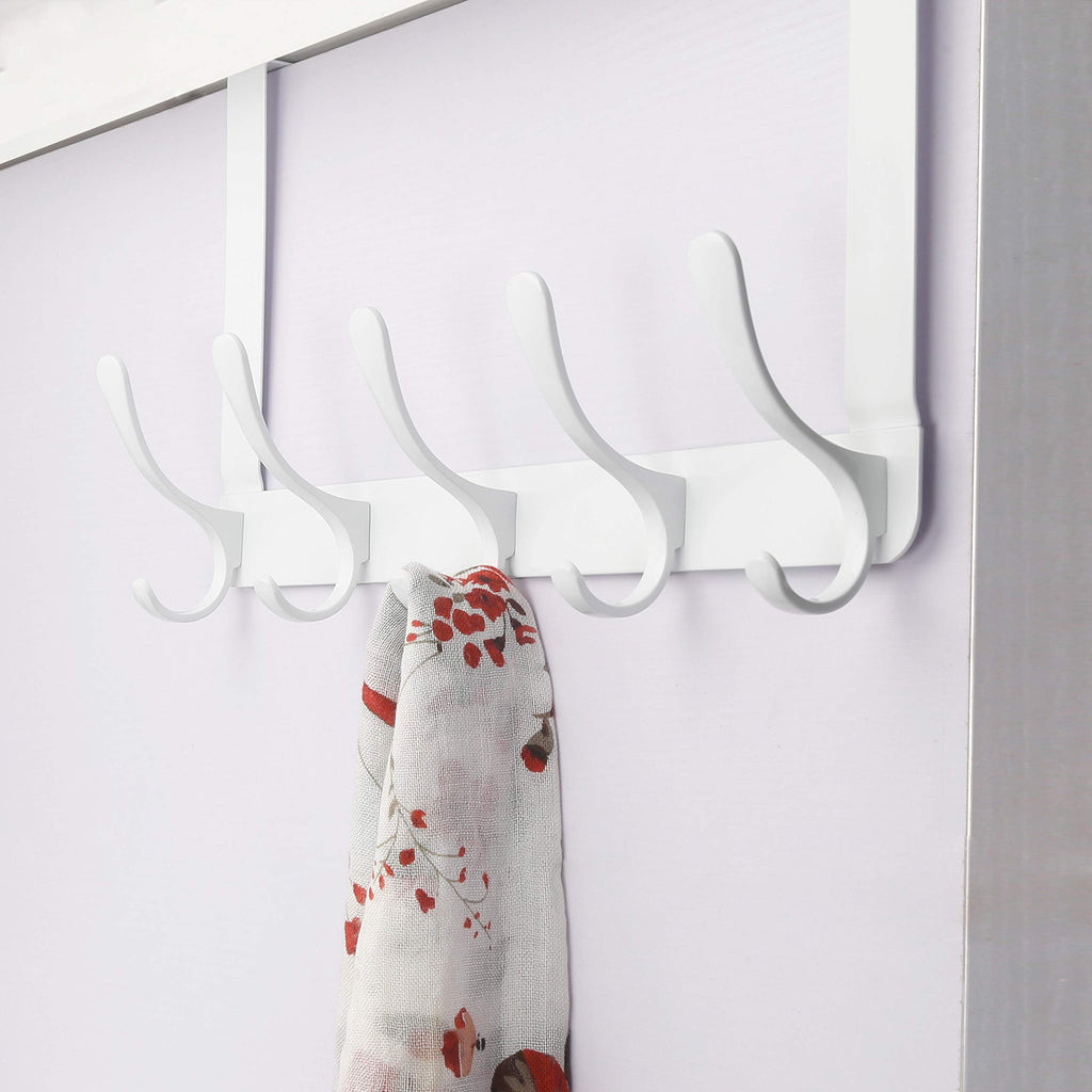 SKOLOO Over The Door Hook, Door Hanger Hooks for Hanging Clothes, Towels, Coats, Hats, Over The Door Towel Hook - Black, Assembly Required