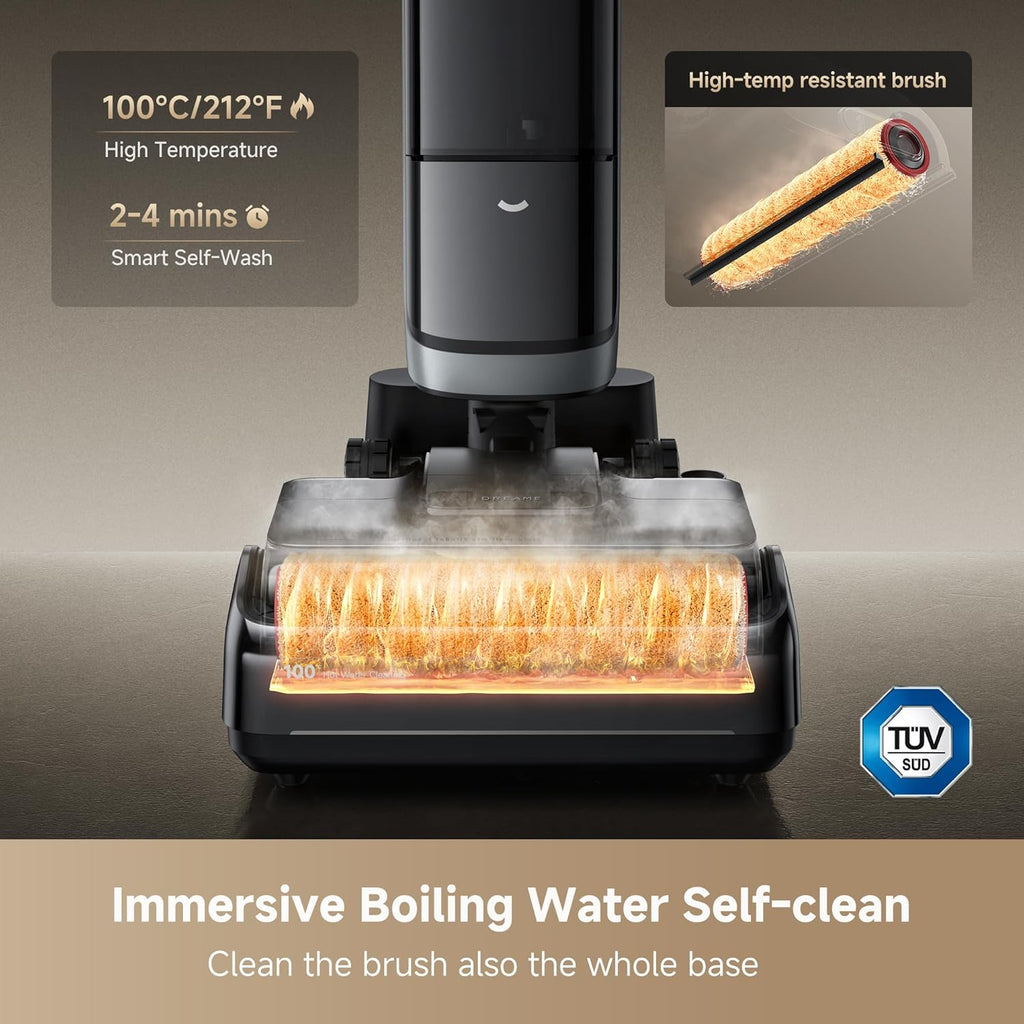 DREAME H15 Pro Heat Wet Dry Vacuum and Mop, 185°F Hot Water Floor Cleaning, 0 Hair Tangle, Cordless Floor Cleaner with AI Robotic Arm, 22KPa Suction, 180° Lie-Flat, Hot Self Cleaning, Edge to Edge