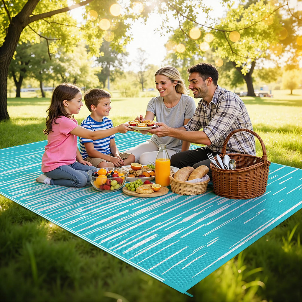 HEBE Checkered Outdoor Rug Waterproof 5x8, Reversible Plastic Straw Rug RV Camping Rug, Indoor Outdoor Patio Mat Clearance, Outside Carpet for Porch,Deck,Camper,Balcony,Backyard,Picnic
