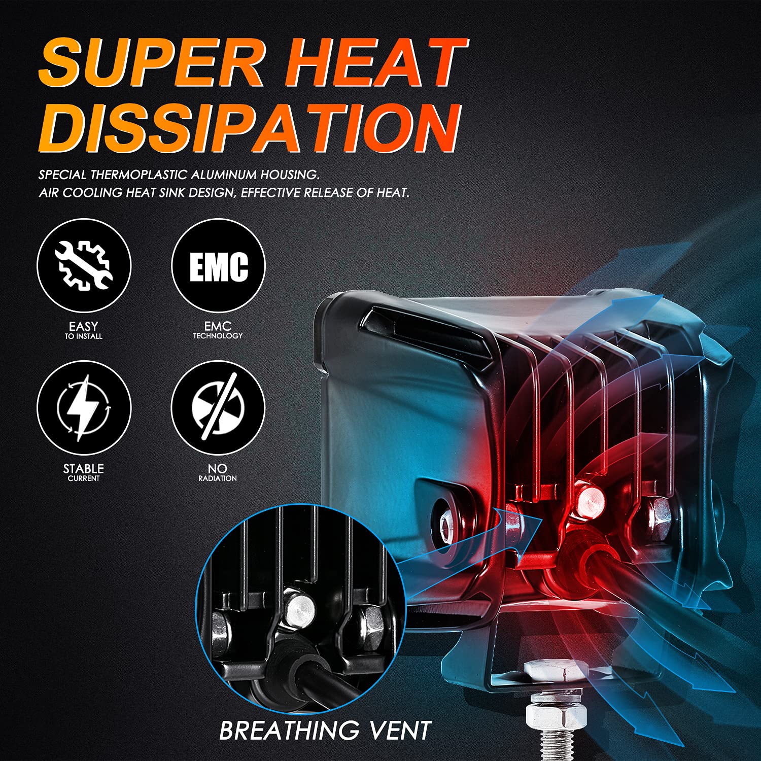 Auxbeam FA Series 3 Inch LED Cubes with DRL 2 Modes Spot Beam Offroad Lights 20W Driving Spotlights A-Pillar Ditch Lights for 4x4 Truck Car ATV Motorcycle, Pair