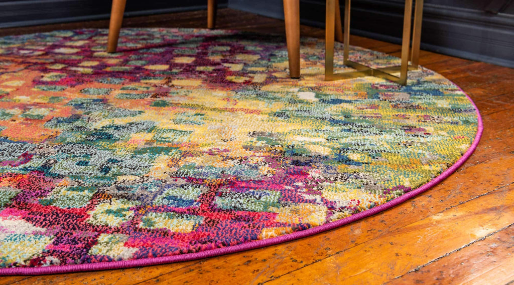 Unique Loom Jardin Collection Colorful, Vibrant, Abstract, Modern Area Rug (2' 0 x 3' 0 Rectangular, Multi/ Blue)