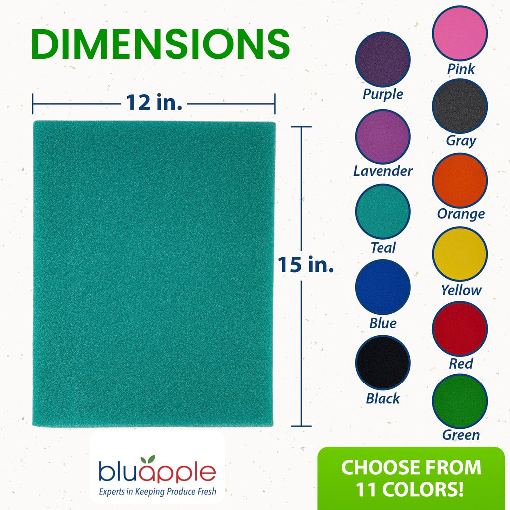 Bluapple FreshMats, Refrigerator Bin Liner, Fridge Drawer Mats, Crisper Life Extender Liner Keeps Produce Fresh Longer, Anti-Bruising, for Air Circulation, Washable & Reusable (4-Mats, 12x15, Black)
