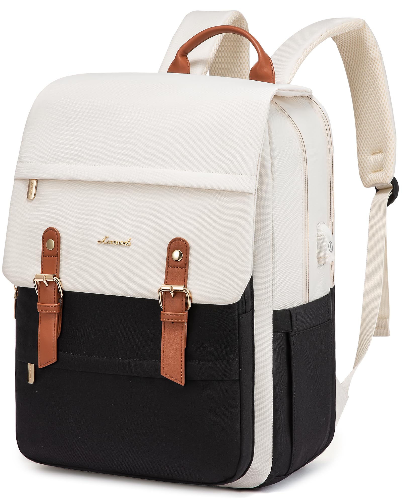 LOVEVOOK Laptop Backpack for Women, 15.6 Inch Vintage Travel Backpack Purse – Airline Approved Large Computer Bag, Lightweight for Nurse Teacher