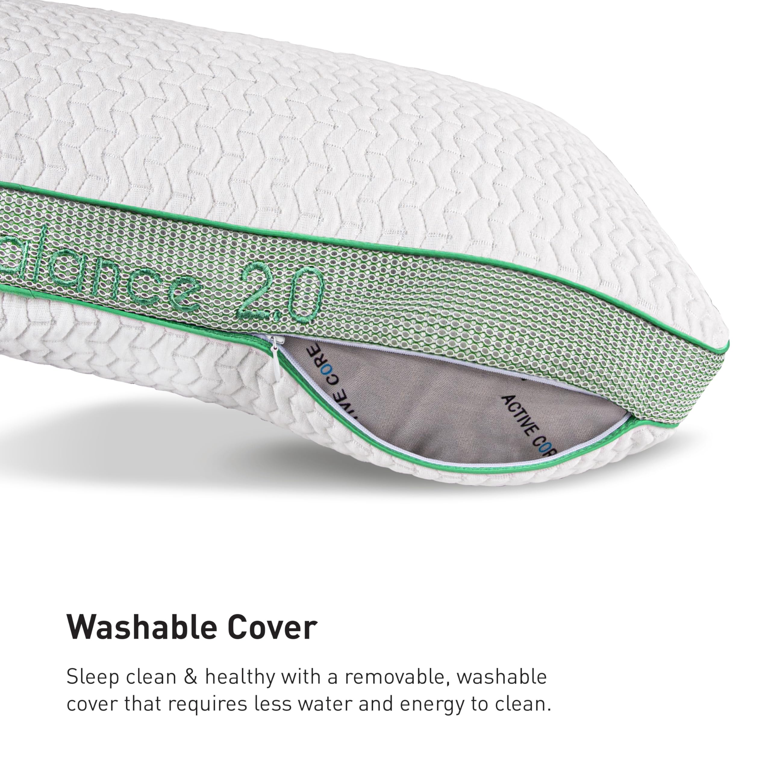 Bedgear Balance 1.0 Performance Pillow, Medium Support Bed Pillow for All Sleep Positions | Boost Blend Fill with Responsive Comfort & Air-X Mesh Ventilation | Washable Hypoallergenic Pillow