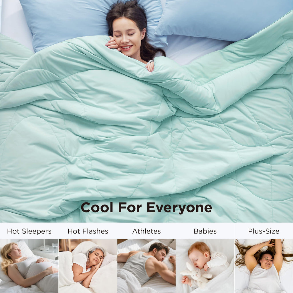 Bedsure Cooling Comforter King Size - Cooling Blankets for Hot Sleepers, Lightweight Comforter for Summer with Dual-Sided Cool Tech, Soft Breathable Cold Blanket for Sleeping, Grey, 102x90 Inches