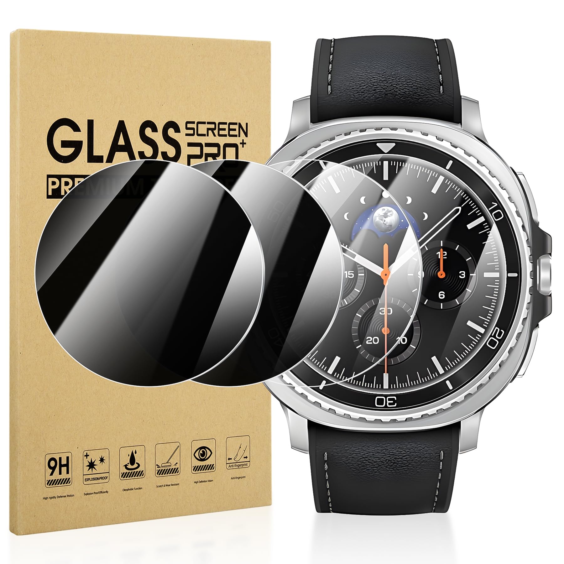 Suoman 4-Pack for Samsung Galaxy Watch 4 Classic 46mm Tempered Glass Screen Protector for Galaxy Watch 4 Classic 46mm Smartwatch [2.5D 9H Hardness] [Anti-Scratch]
