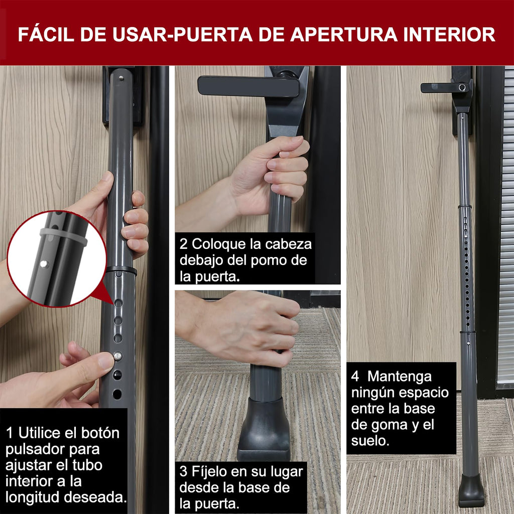 AceMining Upgraded Door Security Bar & Sliding Patio Bar, Heavy Duty Stoppers Adjustable Jammer for Home, Apartment, Travel (1 Pack,Grey)