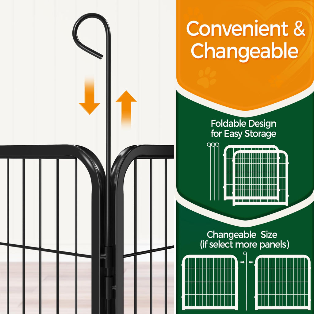 Yaheetech Dog Playpen, 24 inch 2 Panels Dog Pen for Indoor Heavy Duty Puppy Exercise Pen Metal Pet Fence for RV Camping/Yard/Garden