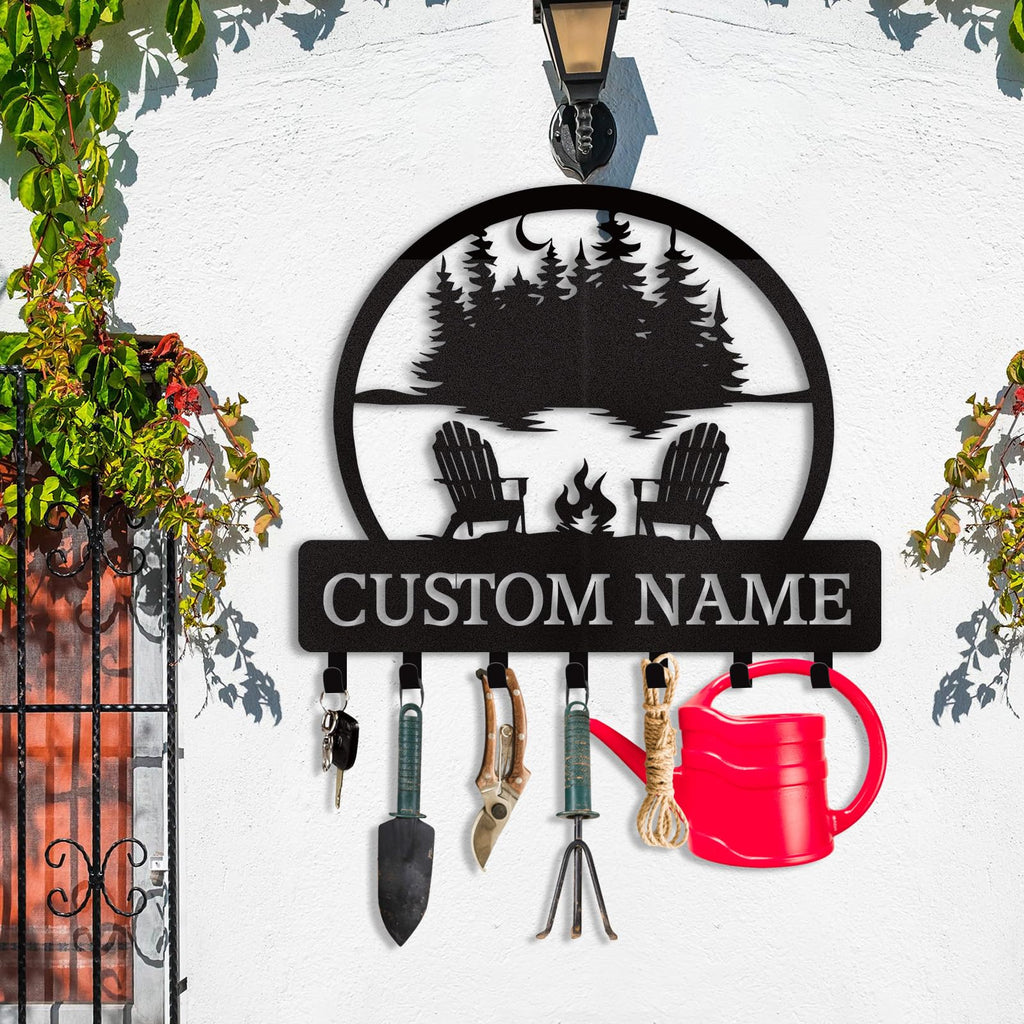 Dyoart Personalized Couple's Name Key Rack, Wall Mounted Metal Key Holder for Housewarming Gifts,ignent Bedding