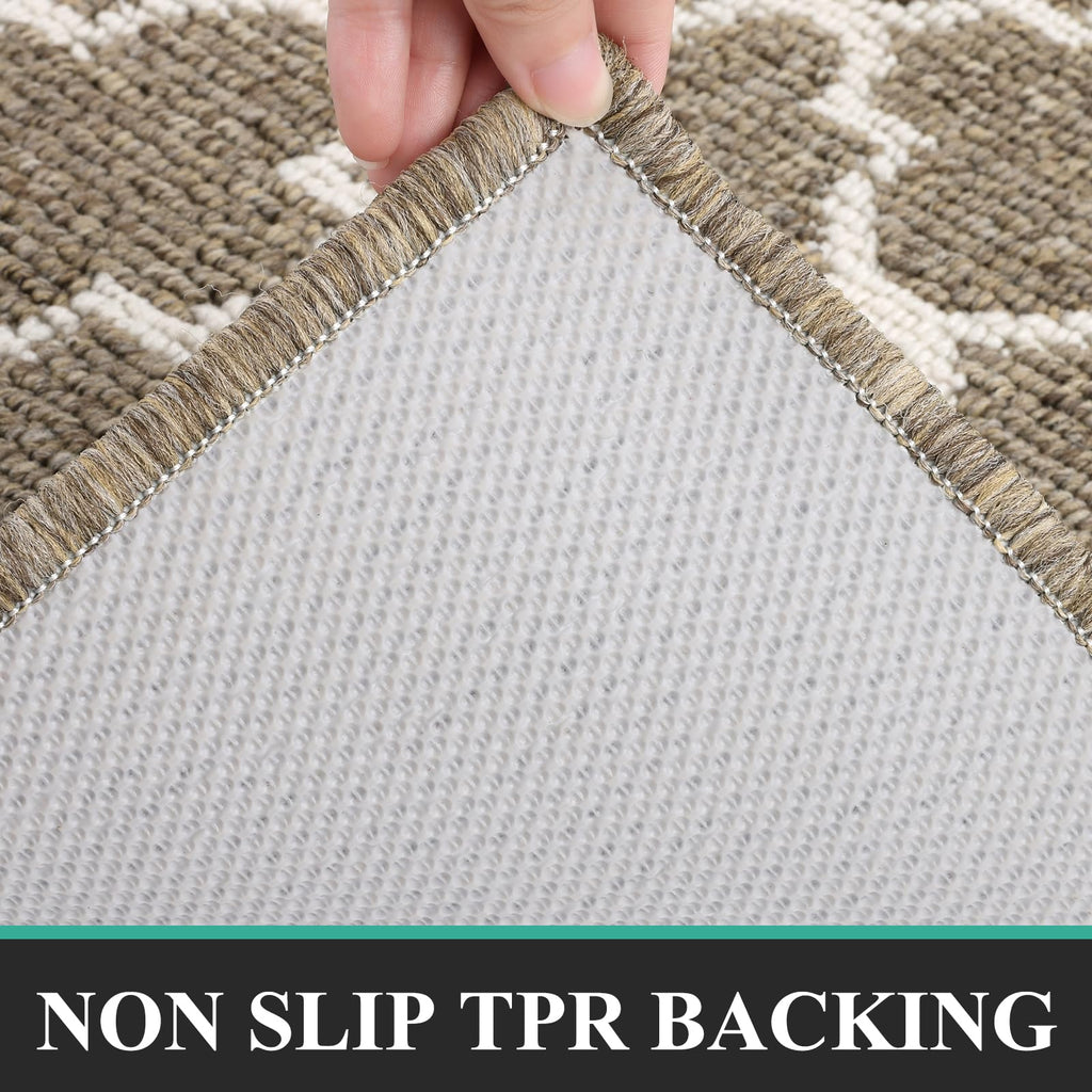 Pauwer Door Mat Indoor Entrance 20"x60" Absorbent Dirt Trapper Welcome Mats for Front Door Washable Entryway Rugs Ultra Thin Doormat Non Slip Runner Rugs for Hallway Kitchen Laundry Room, Beige