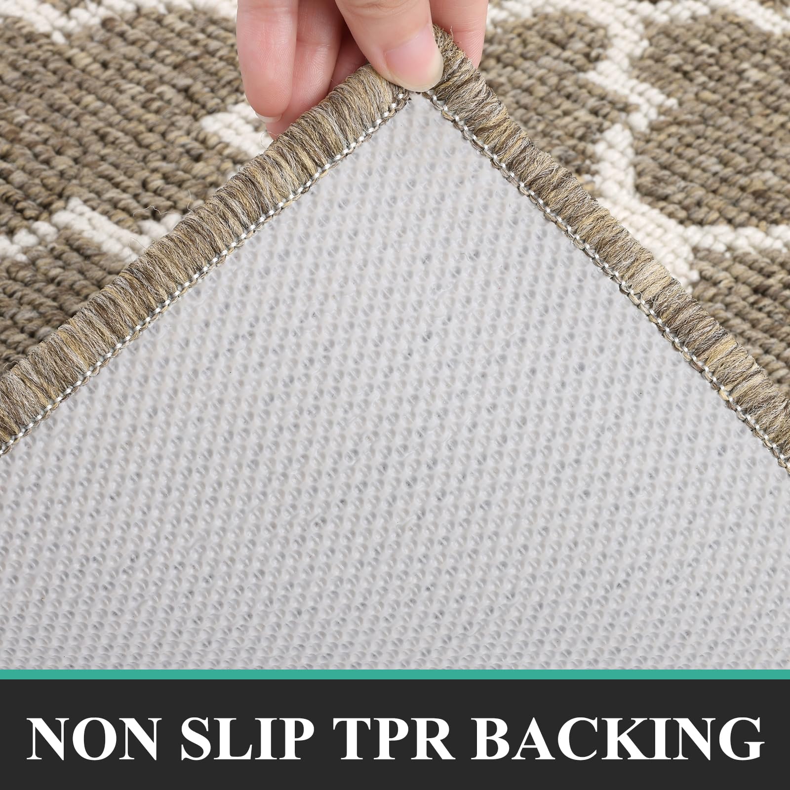 Pauwer Door Mat Indoor Entrance 20"x60" Absorbent Dirt Trapper Welcome Mats for Front Door Washable Entryway Rugs Ultra Thin Doormat Non Slip Runner Rugs for Hallway Kitchen Laundry Room, Beige