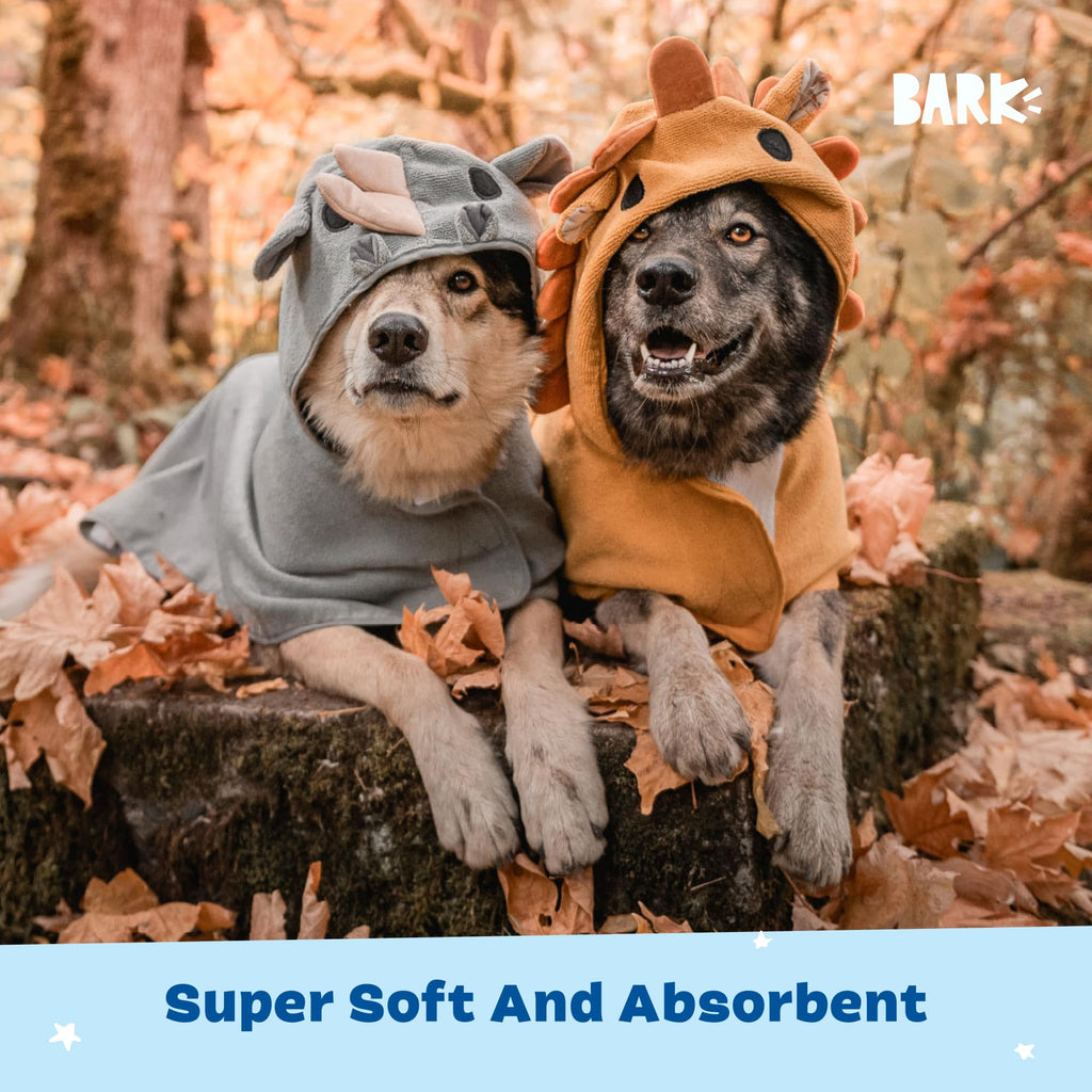 Barkbox Dog Bathrobe Fast Drying with Hook and Loop Closure & Wrap Tie Snuggle, Cute Dogs Clothes, Easy to Clean, Machine Washable, Dog Coats and Tumble Dry Low - Bunny, Medium