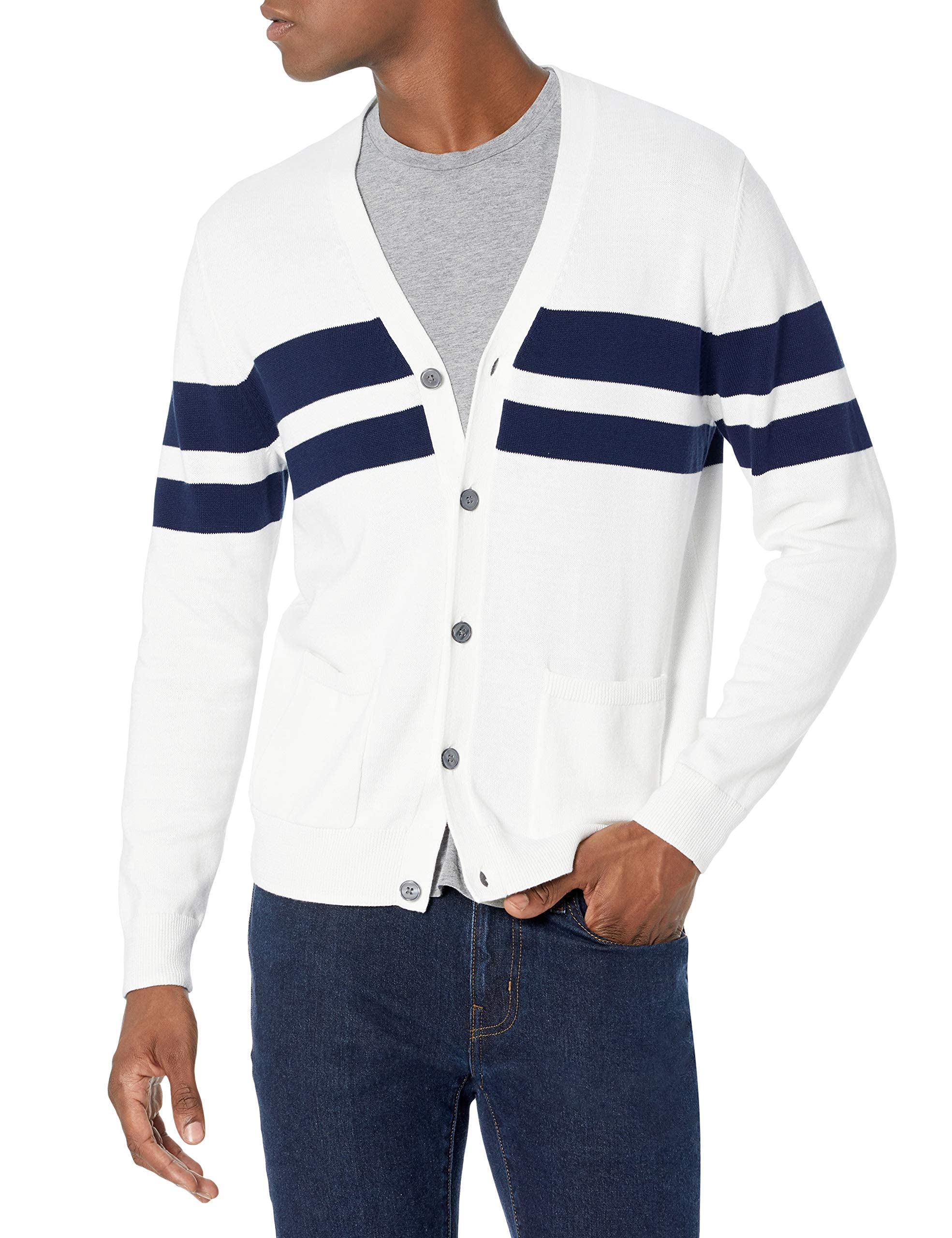 Amazon Essentials Men's V-Neck Cotton Cardigan Sweater