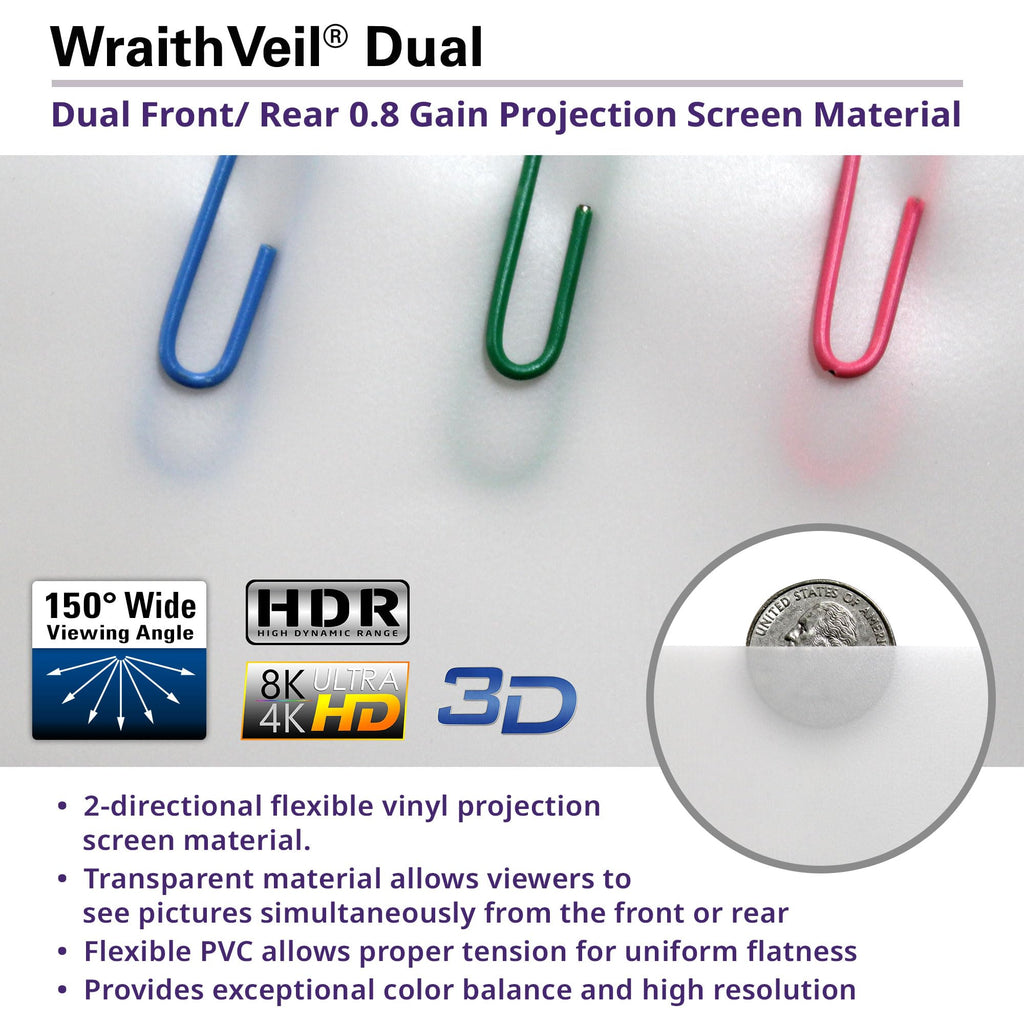 Elite Screens 100-inch Wraith Veil DUAL, 16:9, 0.8 Gain, 150° Viewing Angle, Front & Rear Projection Screen, Yardmaster 2 OMS100H2-Dual