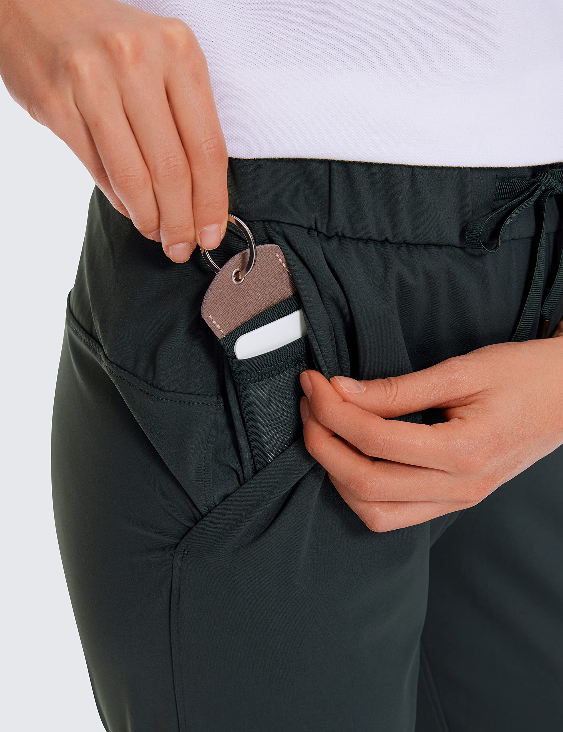CRZ YOGA 4-Way Stretch Ankle Golf Pants for Women 27" - Casual Dress Work 7/8 Sweatpants with Pockets