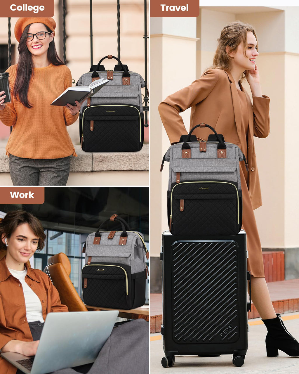 LOVEVOOK Laptop Backpack for Women, 15.6 inch Waterproof Nurse Bag Teacher Work Backpack Purse for Women, Travel Computer Backpack for College Office Business Ladies