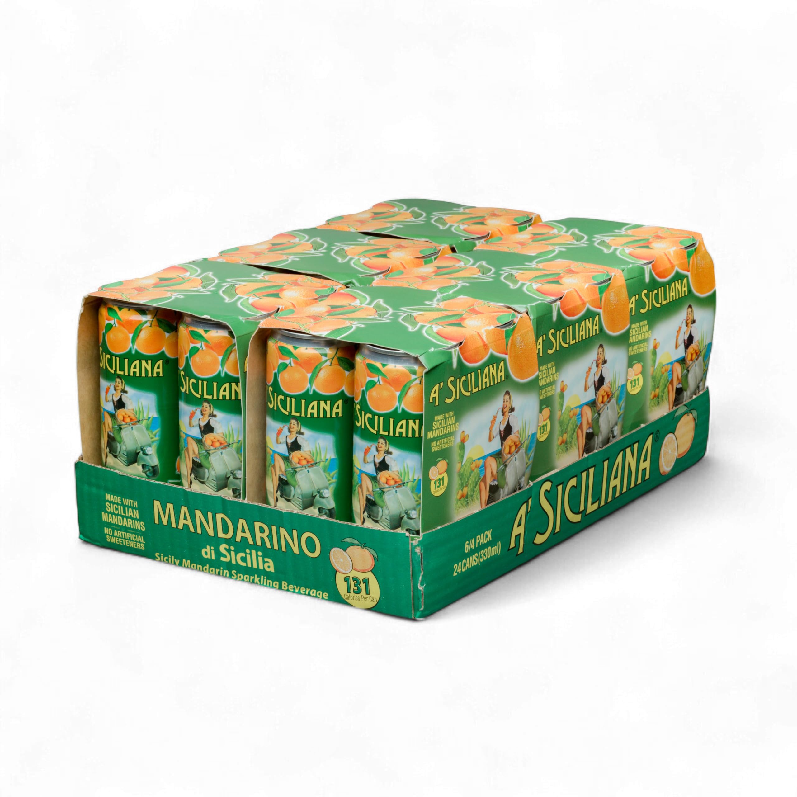 A' Siciliana Sicilian Sparkling Drink Aranciata - Refreshing and Delicious Italian Soda made with Sicilian Blood Orange - Authentic Imported Italian Beverage - Blood Orange Soda 24 Pack of 11.15 fl oz Cans