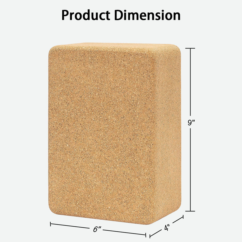 Hatha Yoga Cork Yoga Block, Natural Cork from Portuguese, Premium Brick, Eco-Friendly Yoga Accessories for Yoga, Pilates & Stretching