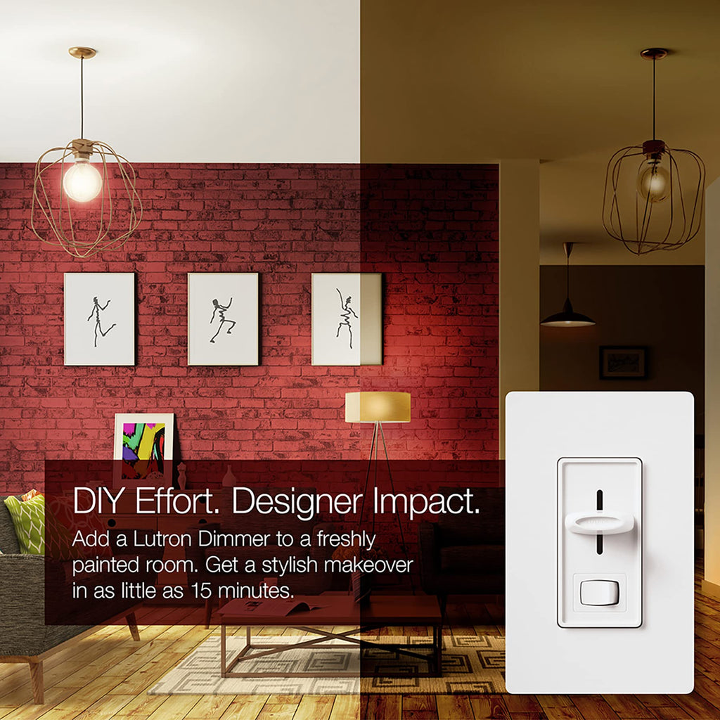 Lutron Skylark LED+ Dimmer Switch for Dimmable LED, Lutron Dimmer Switch For Halogen and Incandescent Bulbs, 150W/Single-Pole or 3-Way, SCL-153P-AL, Almond