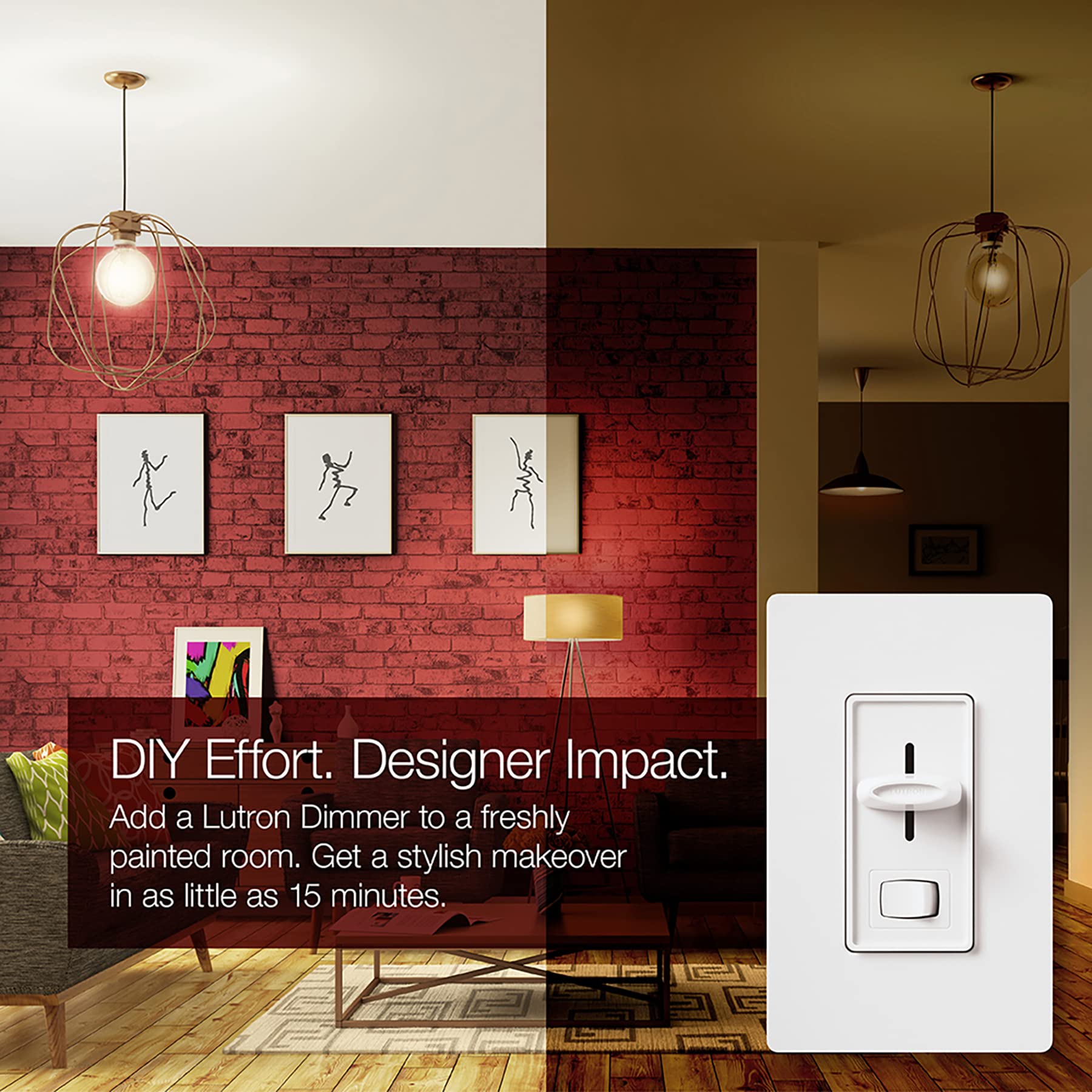 Lutron Skylark LED+ Dimmer Switch for Dimmable LED, Lutron Dimmer Switch For Halogen and Incandescent Bulbs, 150W/Single-Pole or 3-Way, SCL-153P-AL, Almond