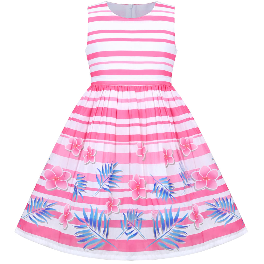 Sunny Fashion Girls Dress Rose Flower Double Bow Tie Party Sundress