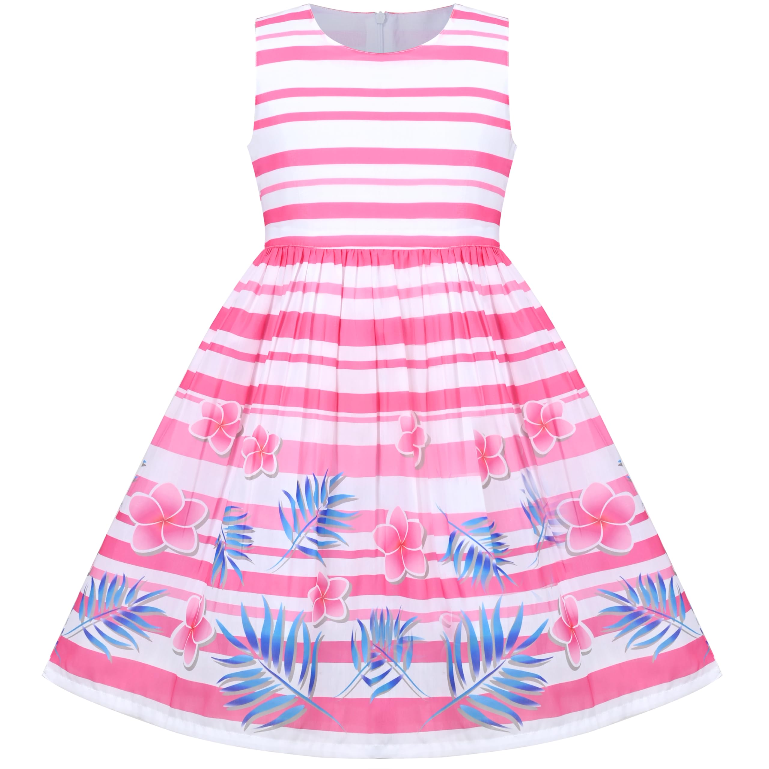 Sunny Fashion Girls Dress Rose Flower Double Bow Tie Party Sundress