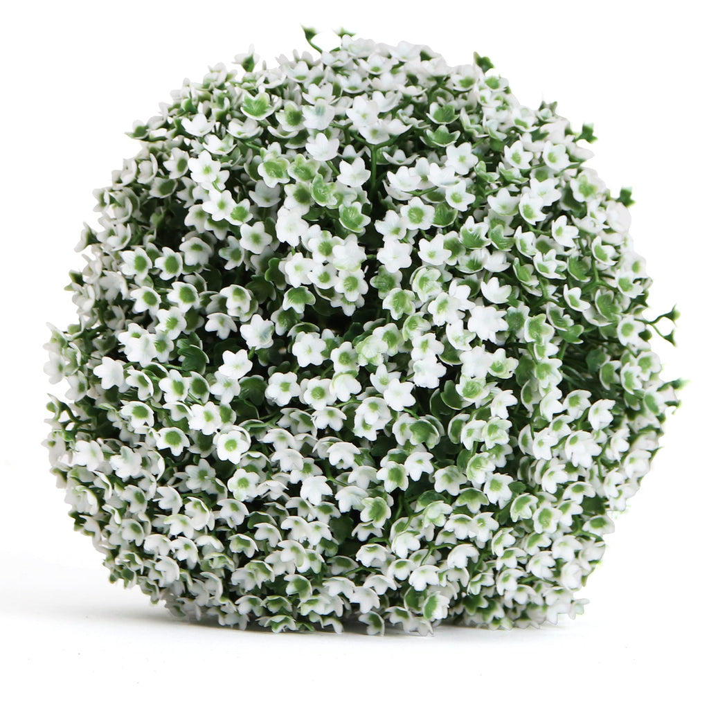3rd Street Inn XL Baby's Breath Topiary Ball - Artificial Plant Set - Indoor/Outdoor Wedding Party Decor - Faux Foliage Garden Sphere - Tree and Bush Substitute (19")
