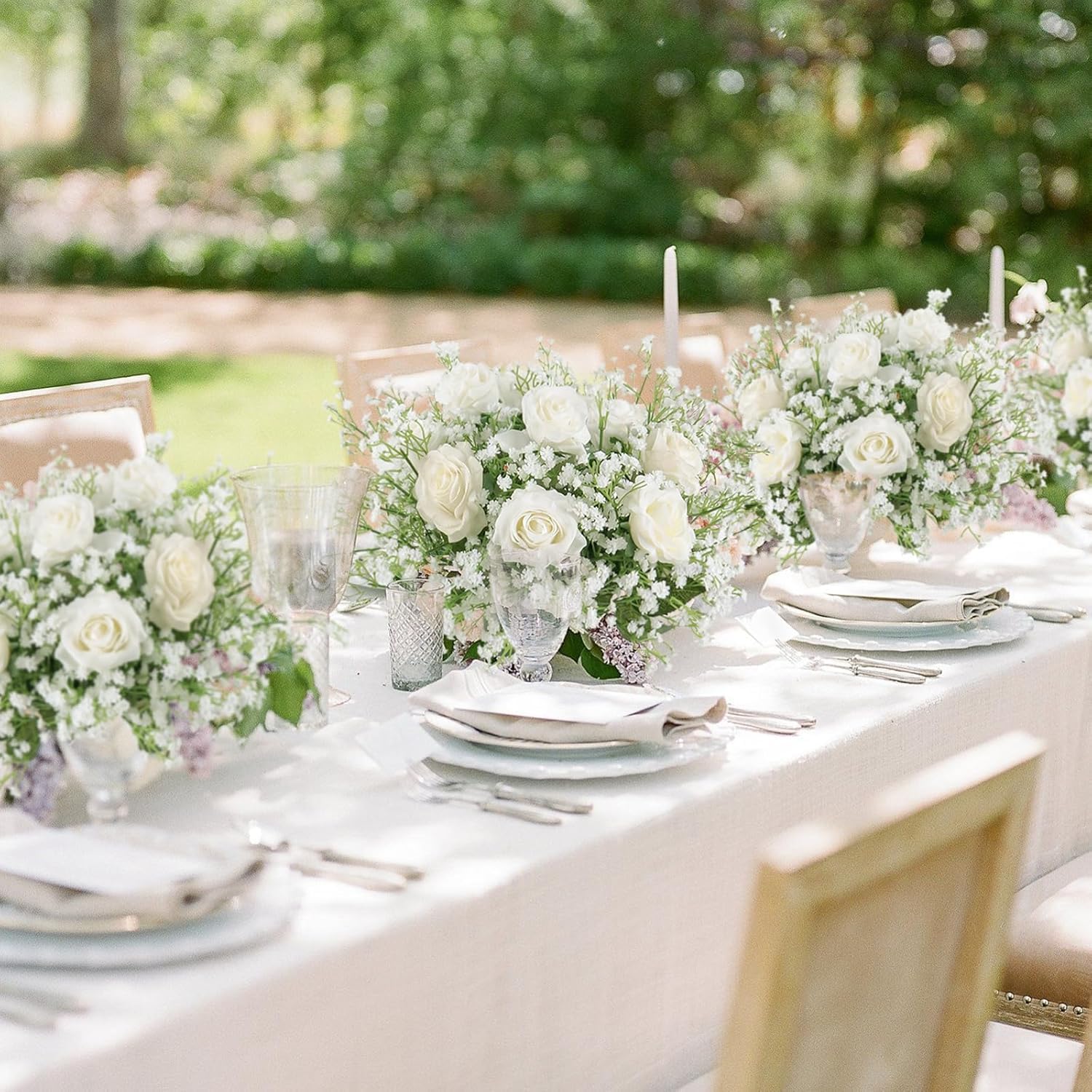 15 PCS Babys Breath Artificial Flowers Fake Babys Breath Flowers Artificial Bulk Blue Gypsophila Bouquets Real Touch Faux Flowers for Wedding Floral Arrangement Party Home Decoration
