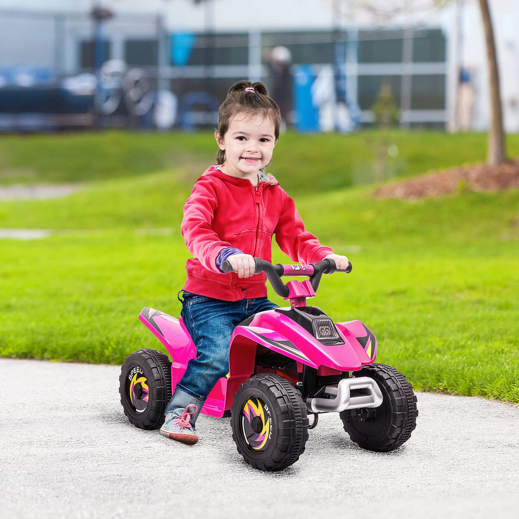 Aosom 6V Kids ATV 4-Wheeler Ride on Car, Electric Motorized Quad Battery Powered Vehicle with Forward/Reverse Switch for 18-36 Months Old Toddlers, Green
