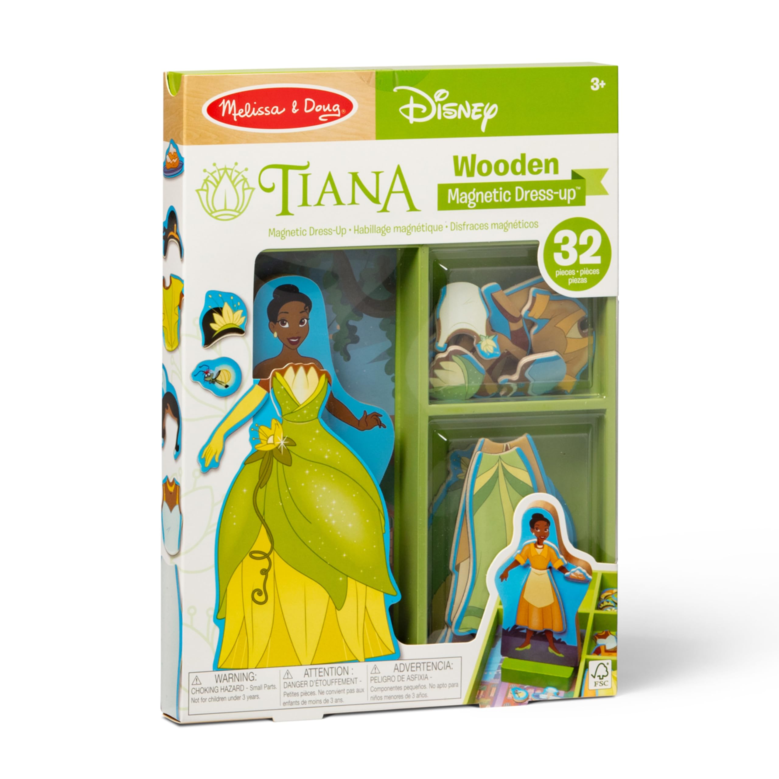 Melissa & Doug Disney Princess Ariel Magnetic Dress-Up Wooden Doll Pretend Play Set (30+ Pieces)