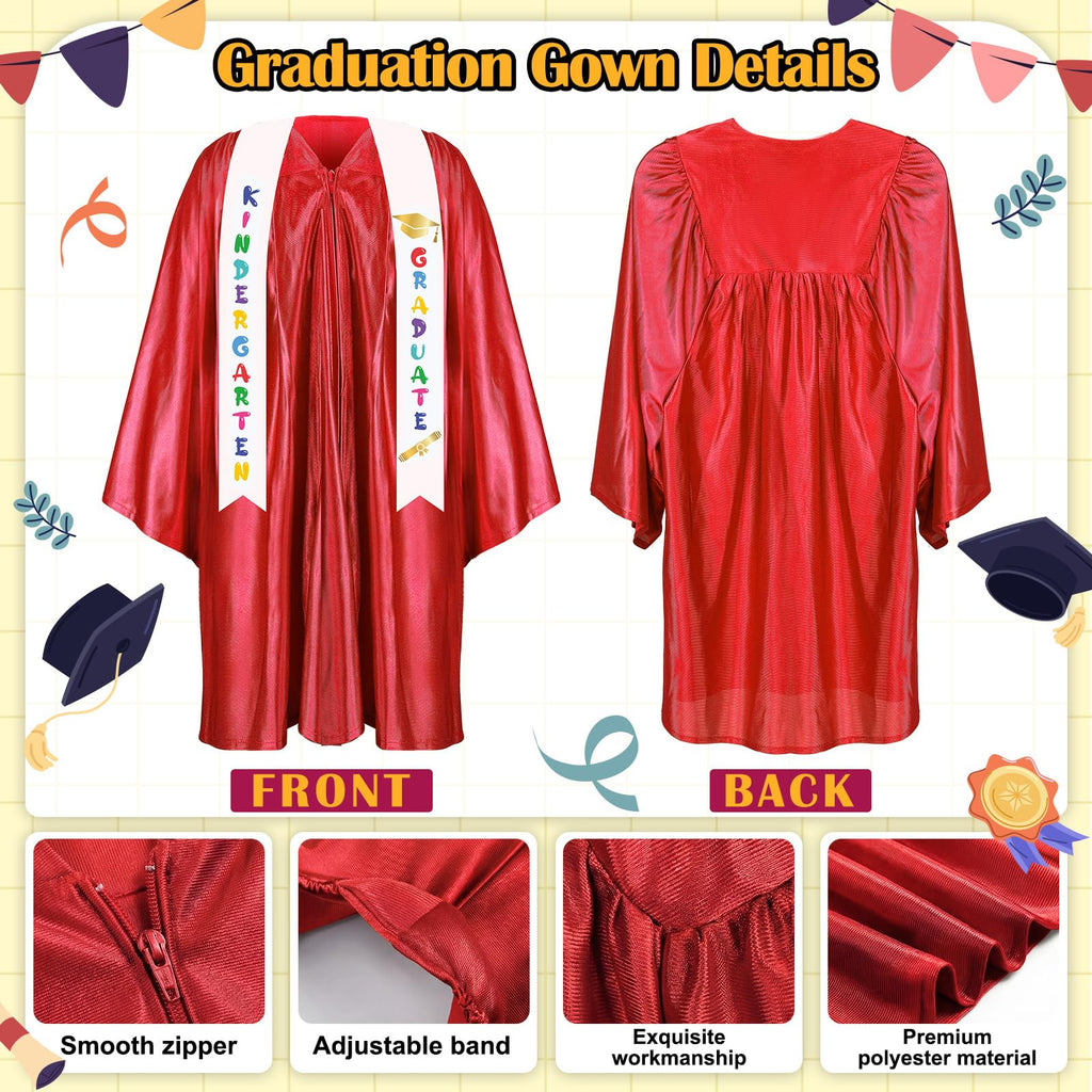 Sintuff 7 Pcs Kindergarten Preschool Graduation Cap and Gown with Bear Gifts 2026 Grad Stole Tassel Sash for Toddler Kids