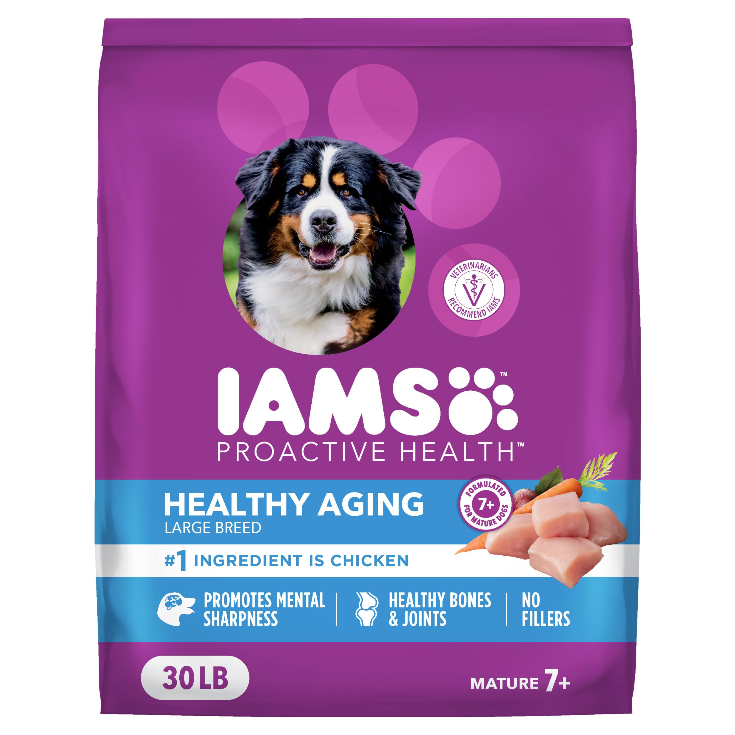 IAMS Proactive Health Dry Dog Food, Large Breed Mature Premium Adult Dog Food for Large Breeds, with Chicken, 15 Lb. Bag