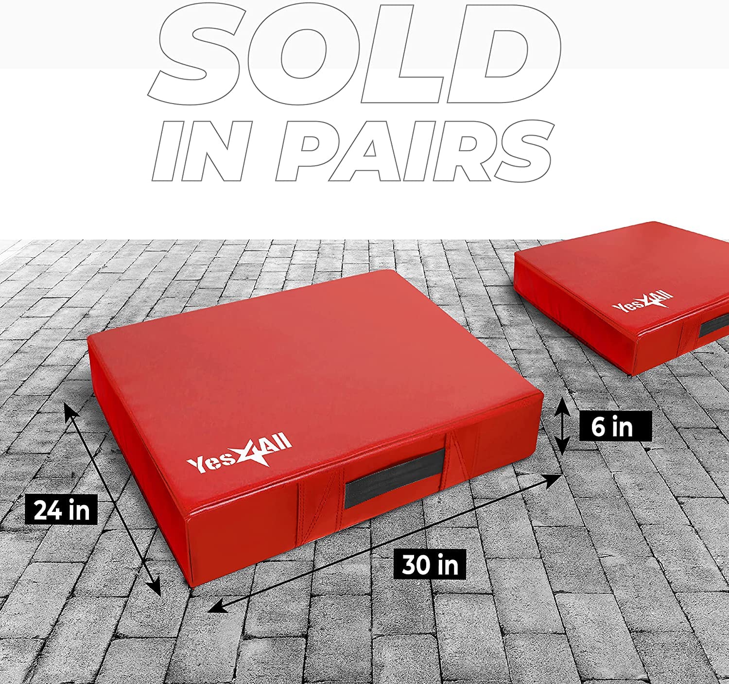 Yes4All Silencer Drop Pads/Weightlifting Drop Pads with PVC Cover & Easy Carry Handles – Sold in PairsVariation Theme