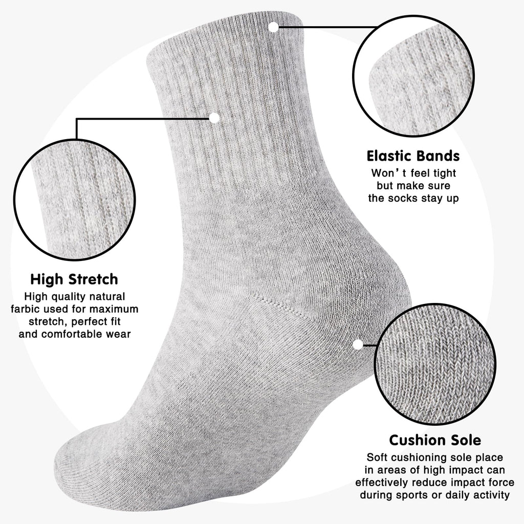 Monxiery Womens Cotton Cushioned Ankle Socks, Athletic Quarter Mini Crew Socks.