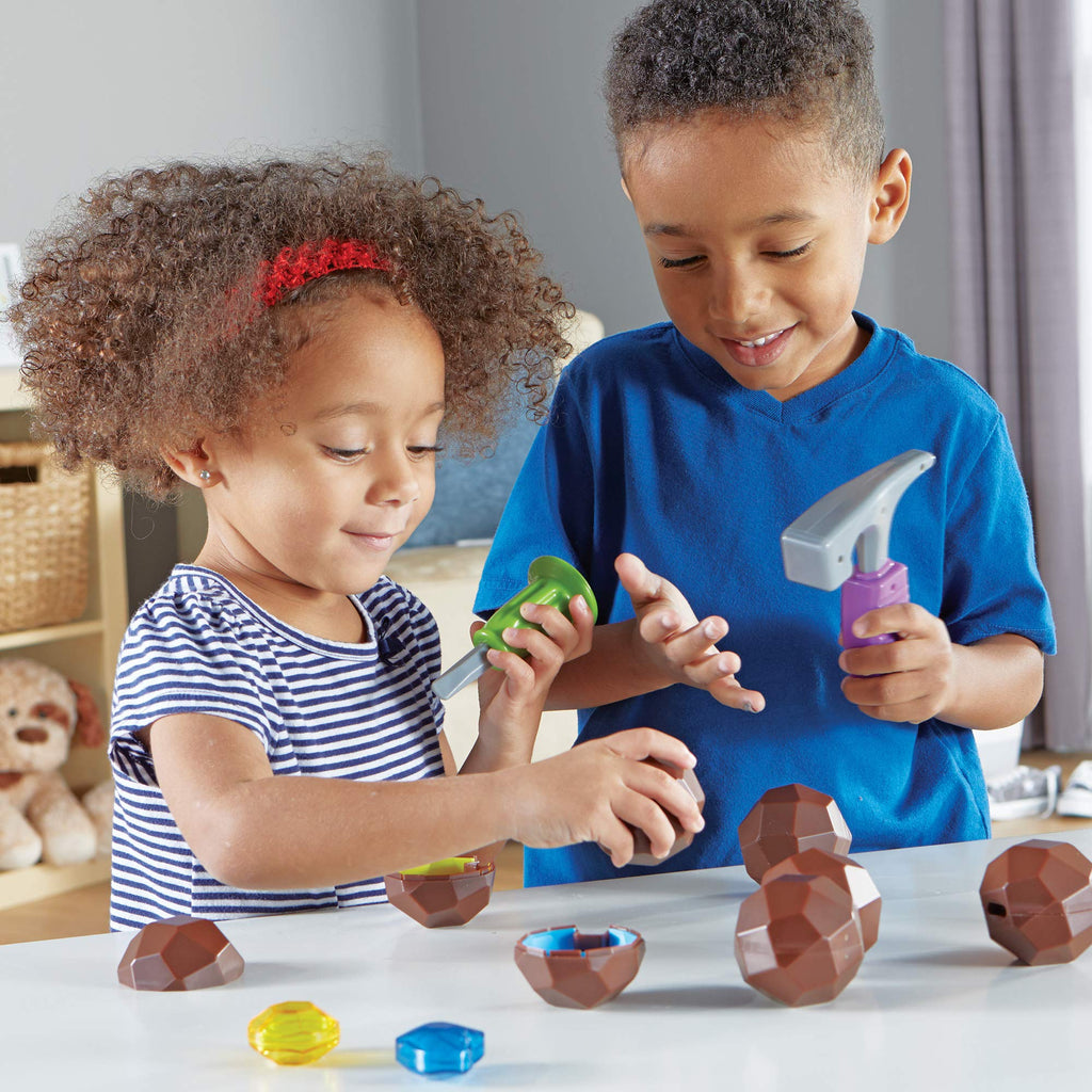 Learning Resources Rock 'n Gem Surprise - 19 Pieces, Ages 3+ Toddler Learning Toys, Sorting and Matching Toys, Early STEM for Kids