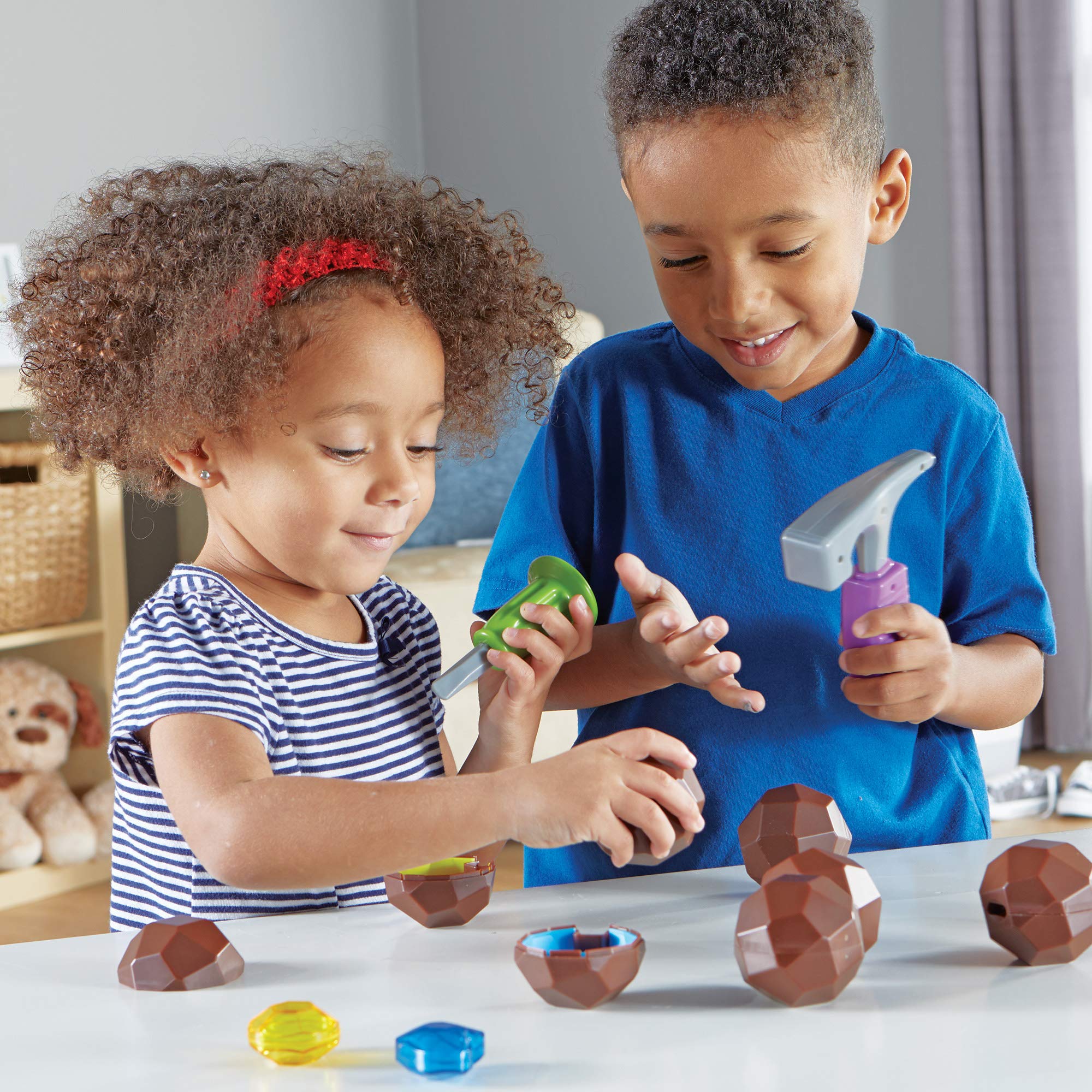 Learning Resources Rock 'n Gem Surprise - 19 Pieces, Ages 3+ Toddler Learning Toys, Sorting and Matching Toys, Early STEM for Kids
