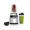 Ninja Nutri-Plus Personal Blender | Compact Push to Blend | Make Frozen Drinks, Smoothies, Sauces & More | With (3) 20 oz. To-Go Cups, (2) Spout-Lids & (1) Storage-Lid | 900 Peak Watt | Silver | BN301